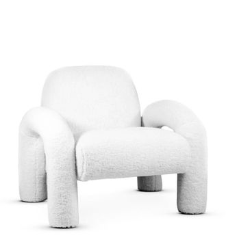 Moycor Sill&oacute;n de madera y lana blanco