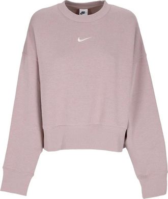 Nike Cropped Sweatshirt - Dames - Sportshirts - Roze - L - Katoen - Fitness