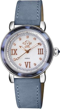 Gevril Group Marsala Tortoise Diamond Mother of Pearl Dial Ladies Watch 9850