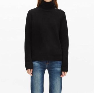 The Kooples Funnel Neck Wool Sweater In Black