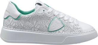 Philippe Model Geperforeerde leren sneakers - Dames - Sneakers - Wit - 41 EU - Leer - Schoenen