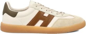 Hogan White Brown Logo Sneakers