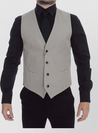 Dolce & Gabbana silk-blend v-neck waistcoat