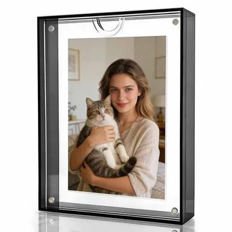 OEM Marco De Fotos Acr&iacute;lico, 15x20x4 Cm, Apto Para Fotos De 5 O 6 Pulgadas, Marco De Fotos Magn&eacute;tico De Mesa, Marco De Fotos De Pl&aacute;stico