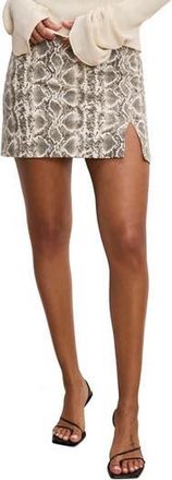 Good American Snake Print Faux Leather Miniskirt at Nordstrom Rack, Size 10