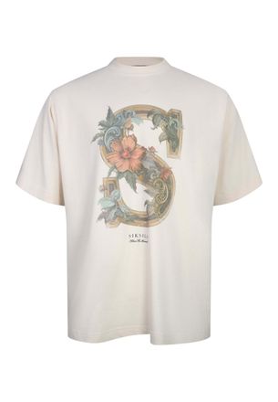 Siksilk T-Shirt SIKSILK Siksilk T-Shirt Graphic, Herren, Gr. XL, ecru, Obermaterial: 100% Baumwolle CO., Shirts T-Shirt