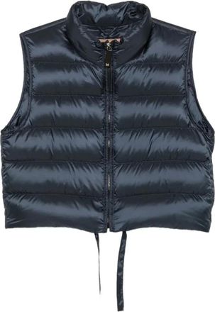 Max Mara Cropped bodywarmer - Dames - Jassen - Blauw - Maat: 2XS Zijde