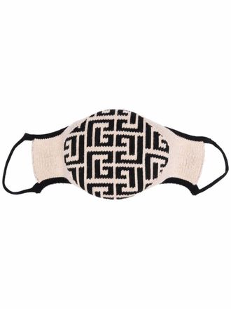 Balmain geometric-print face mask - Black