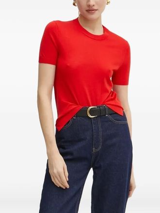 BOSS short-sleeve crew-neck T-shirt - women - Virgin Wool - S - Red