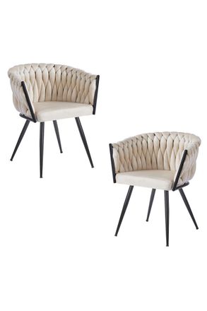 Regalos Miguel Packs Sillas Comedor - Pack 2 Sillas Widny Black Terciopelo - Beige