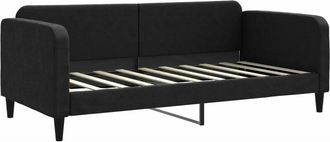 vidaXL Sofá cama sin colchón tela negro 90x190 cm Vidaxl