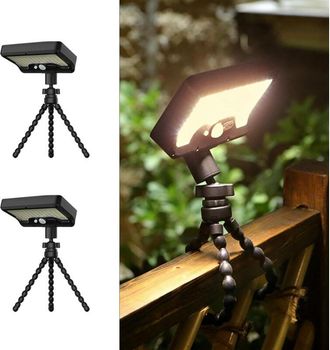 OEM Juego De 2 Luces Solares Exteriores Con Sensor De Movimiento, Brazo Flexible Y 3 Modos, Resistentes Al Agua Ip65 Para Vallas, Camping Y Patios (luz C&aacute;
