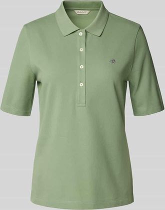 GANT Slim Fit Poloshirt mit Label-Stitching in Mint, Größe XL