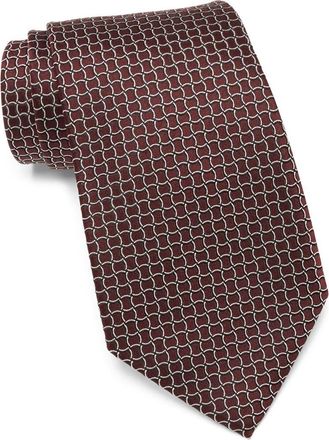 Ermenegildo Zegna Tile Silk Tie in Dark Red Fan at Nordstrom