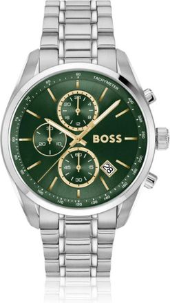BOSS GRAND PRIX 44 Green-dial watch with steel bracelet
