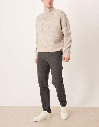 Mango Pantaloni sartoriali in tweed grigio antracite