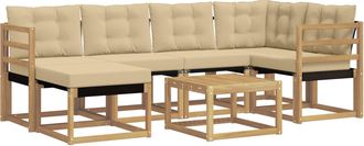 vidaXL Conjunto De Sof&aacute;s De Exterior 7 Uds. Y Beige Vidaxl
