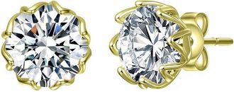 Genevive Silver CZ Stud Earrings