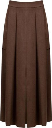 Rinascimento Lange rok met wijde plooien - Dames - Midirokken - Bruin - M - Rokken