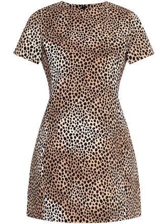 Michael Michael Kors cheetah-print mini dress - women - Polyester - 6 - Neutrals