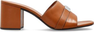 Tory Burch Leelee Heeled Mules In Brown Leather