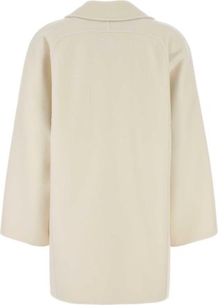 Max Mara Womens Ivory Wool Blend Orma Coat Bianco Cappotti
