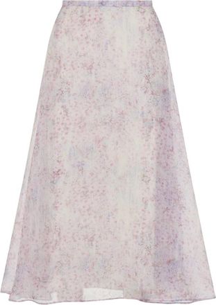 Alberta Ferretti Rokken, Dames, Veelkleurig, S, Organza, Gedrukte Organza Midi Rok
