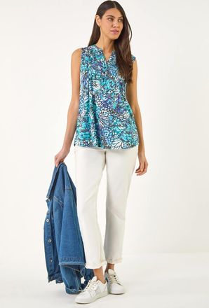 Roman Abstract Burnout Print Vest Top