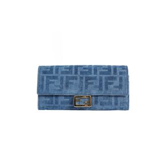 Fendi Denim Flock FF Chain Continetn