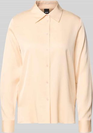 HUGO BOSS Regular Fit Langarmbluse aus Seiden-Mix Modell BONYA in Hellrosa Melange, Gr&ouml;&szlig;e 32