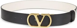 Valentino Garavani Black Reversible VLogo Buckle Belt