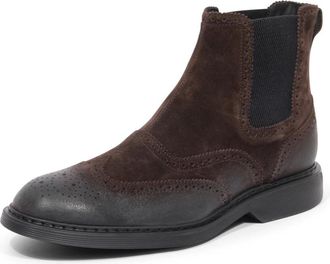 Hogan H576 Chelsea Boot - Heren - Chelseaboots - Bruin - 40 EU - Leer - Schoenen