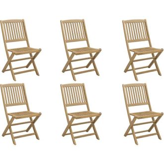 vidaXL Sillas De Jard&iacute;n Plegables 6 Uds Madera Acacia 48,5x57x90 Cm Vidaxl