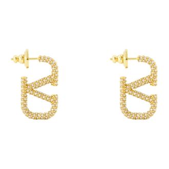 Valentino Garavani Accessoires, Dames, Geel, ONE Size, VLogo Signature Oorbellen