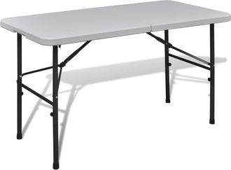 vidaXL Mesa De Jard&iacute;n Plegable 122 Cm Hdpe Blanco Vidaxl