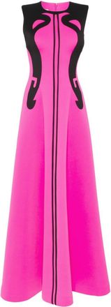Saiid Kobeisy panelled neoprene gown - women - Polyester - 36 - Pink
