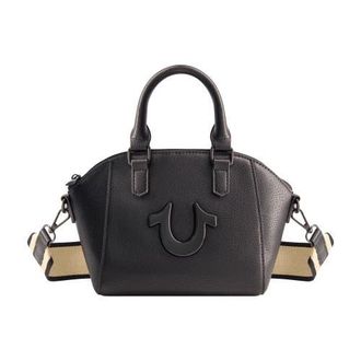 True Religion Logo Strap Mini Satchel in Black at Nordstrom