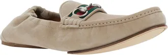 Gucci Horsebit Suede Loafer - Beige