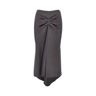 Victoria Beckham Crepe back satin midi skirt Woman 10