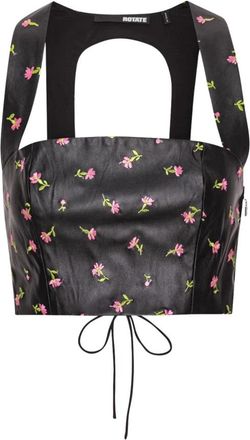 Rotate Bloemen Cut-Out Top - Dames - Tops zonder mouwen - Zwart - M - Polyester - Tops