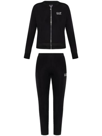 Emporio Armani logo-print tracksuit - women - Polyester - L - Black