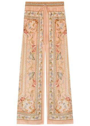 Zimmermann Roselight Printed Wide-leg Silk Trousers - Pink - 00 (UK 6 / XS)