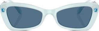 Swarovski Occhiali da sole cat-eye con decorazione - Blu