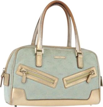 Gucci Pre-owned Handbags, female, Green, Size: ONE SIZE Pre-owned Canvas Handbag