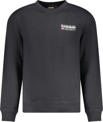 Napapijri Cotton Crew Sweatshirt - Heren - Sweatshirts - Zwart - 2XL - Katoen - Hoodies & sweatvesten