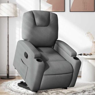 vidaXL Vidaxl - Sill&oacute;n Reclinable Elevable De Tela Gris Oscuro