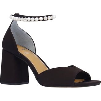 J. Rene&eacute; Nerida Ankle Strap Sandal in Black at Nordstrom, Size 10.5