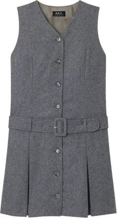 A.P.C. Sandra dress - Dames - Korte kleedjes - Grijs - S - Wol - Kleedjes
