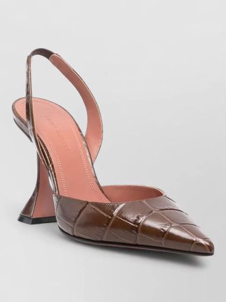 Amina Muaddi holli slingback pumps pointed toe sculptural heel
