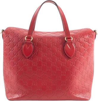 Gucci Pre-owned Lederen Vintage Handtas - Dames - Vintage Handtas - Rood - ONE Size - Leer - Vintage